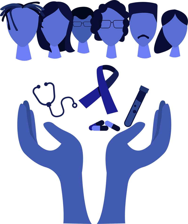 Illustration of diverse people and health